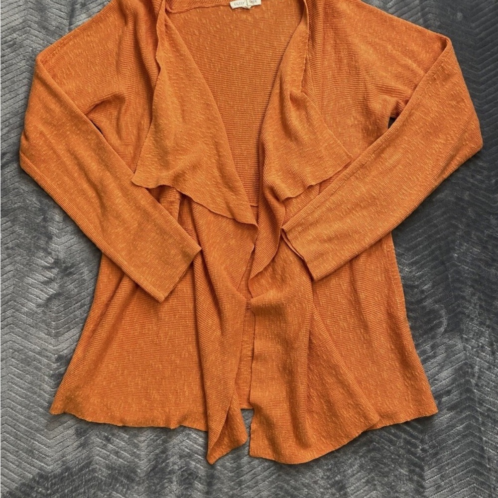 Eileen Fisher Linen Open Front Cardigan